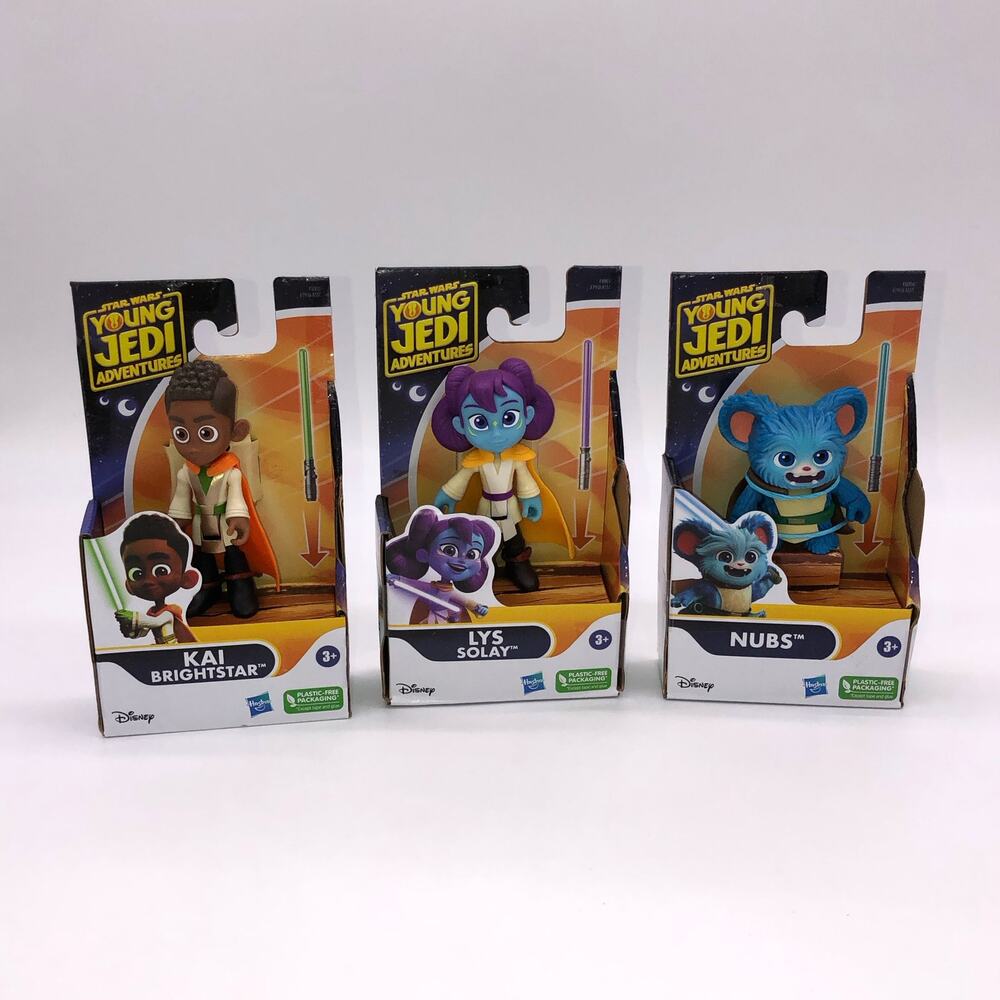 3 Star Wars Young Jedi Adventures Nubs LYS Kai Brightstar Action Figure Toy New